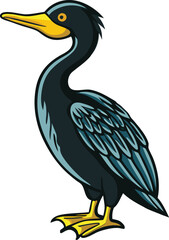 Obraz premium cormorant silhouette vector illustration.