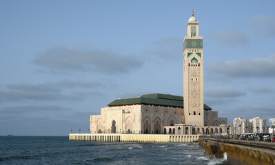 Casablanca, Morocco :  The Hassan II mosque, also called the Great Mosque.