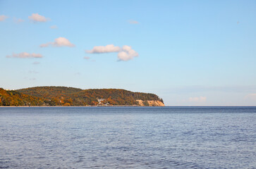 Cliffs in Gdynia Orlowo can be seen in the distance, Pomerania Province, Poland