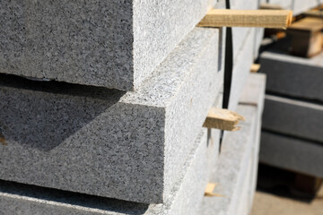Granite slabs placed on top of each other