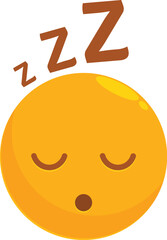 Yellow emoji with closed eyes and a slightly open mouth is taking a peaceful nap
