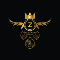 Fototapeta premium creative new latter z logo design and latter initial logo. z monogram latter logo , golden new z logo design with black color ,new template design