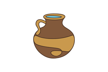 Indian traditional water pot of soil - Authentic clay pot designs are perfect for home decor and cultural heritage