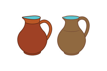 Clay jug filled with water - Authentic clay pot designs are ideal for home decor and celebrating cultural heritage.