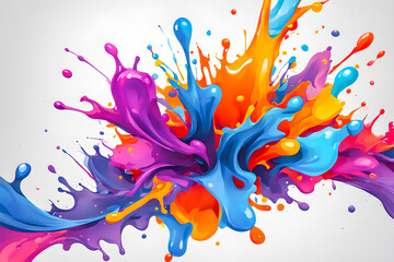 Obraz premium Splash of color ink on the abstract background.