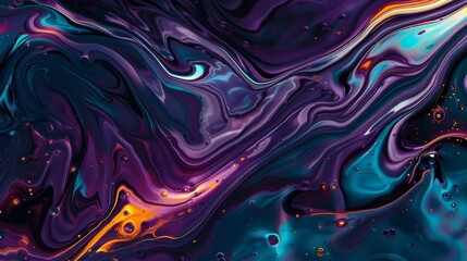 psychedelic purple and blue background, liquid metal style, emotional shaped distortions