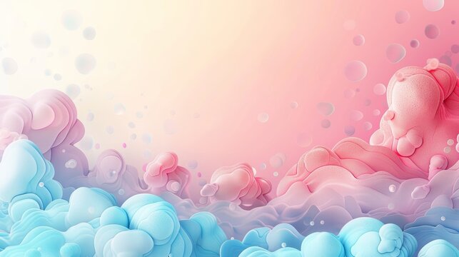 Abstract Frame Border Background with Cloud Computing Concept in Soft Pastel Colors