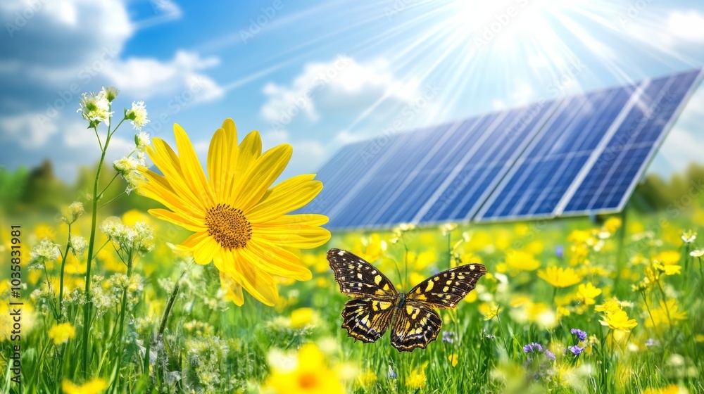 Poster renewable resources as a cornerstone of sustainable development, emphasizing the importance of harne