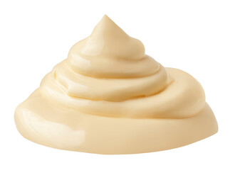 Mayonnaise sauce or mayo salad dressing isolated on white. Mayonnaise sauce smear closeup