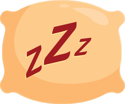 recommend clip art: Soft pillow showing zzz symbol indicating sleep time, isolated on white background