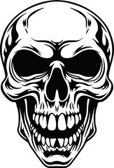 scary skull face , vector illustration