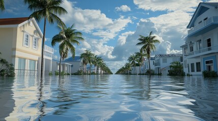 Obraz premium Tropical storm surge modeling, providing accurate predictions of storm impacts on coastal regions and informing evacuation and protection strategies