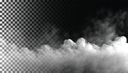 PSD Fog or smoke isolated transparent background. White cloudiness, mist, smog, dust, vapor PNG 18