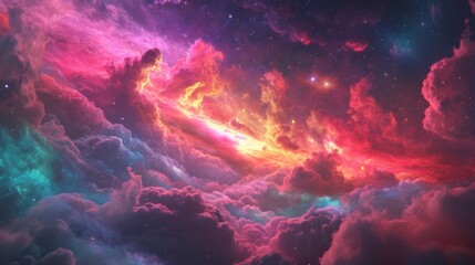 The sky was painted with colors from the beautiful fireworks.