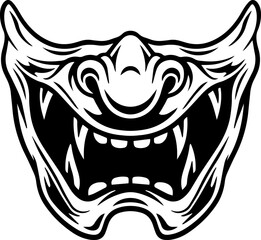 scary oni mask , vector illustration