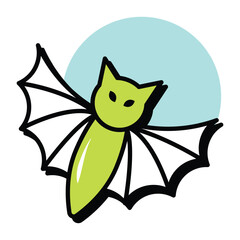 Vector Bold Halloween Circle Color Outline Icon Style and Illustration