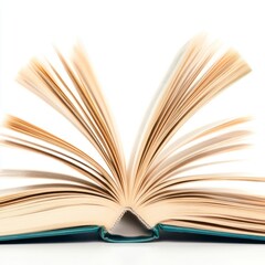 Fototapeta premium An open book with pages fanned out, suggesting movement and knowledge.