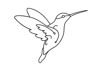One Line Art of a Hummingbird in Flight – Minimalist Nature Vector