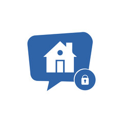 Address icon with padlock sign. Address icon and security, protection, privacy symbol. Vector icon