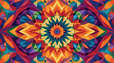 colorful abstract kaleidoscope &ndash; swirling shapes and vibrant Hues
