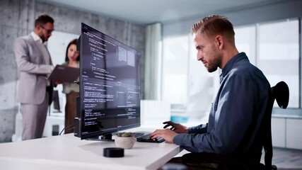 Software Engineer Developer Using Desktop Computer
