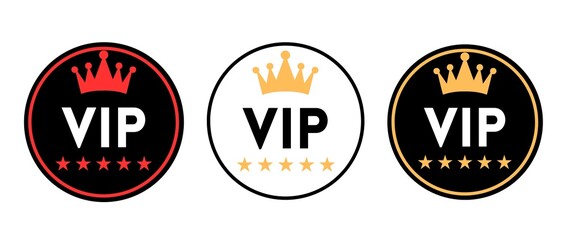 VIP symbols. Royal premium VIP emblem, exclusive VIP member club icon. Luxury royal logo, exclusive VIP member. Illustration in vector form