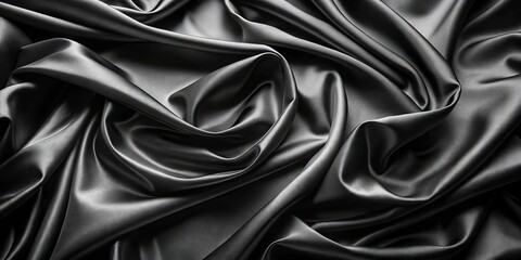 Fototapeta premium luxurious black fabric background with empty space
