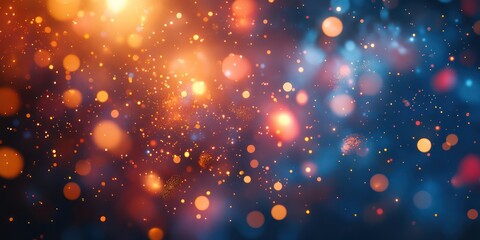 Fototapeta premium Abstract Festive Bokeh Lights on Dark Blue Background