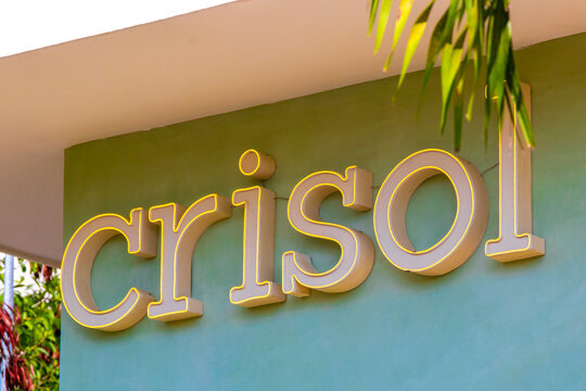 Restaurant cafe sign welcome signpost sticker in Mexico.