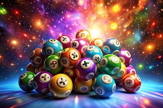 Three Dimensional Exploding Bingo Balls Night Photography for Gaming Enthusiasts