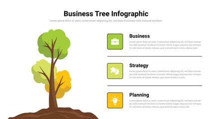 Tree infographic presentation layout fully editable.