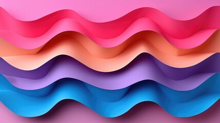 Vibrant wavy paper layers create an abstract explosion of color in a dynamic arrangement