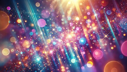 Fototapeta premium A vibrant, multicolored abstract background with soft bokeh light effects