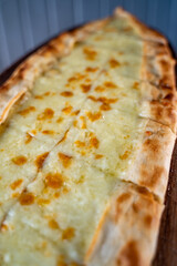 Turkish pide with cheese. Pita is traditional Turkish pizza.