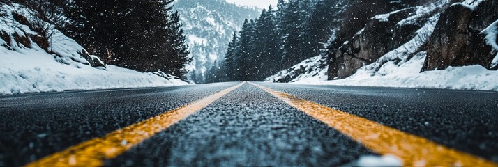 Snowy Mountain Road: A Winter Wonderland Drive