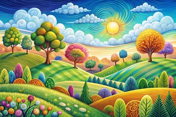 Vector Doodle Brushes and Elements Set for Landscape Photography Enhancement