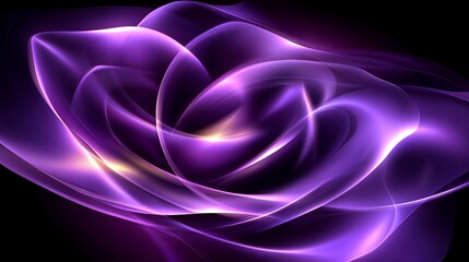Abstract purple and white swirl on black background.