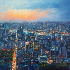 Fototapeta premium Seoul skyline, South Korea