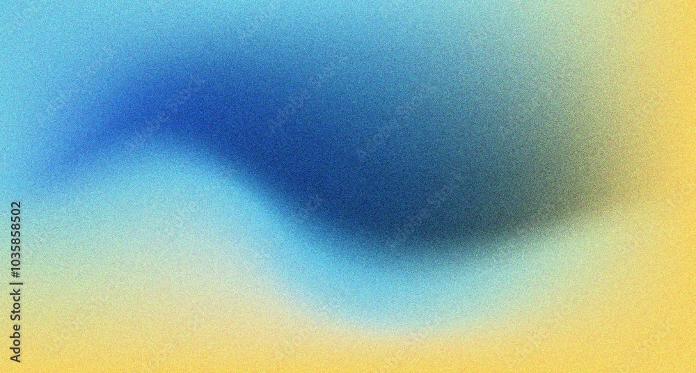 Aufkleber Abstract Blue Green Blur Gradient With Grainy Noise Texture. Abstract Turquoise Mesh and Dynamic Flow Background