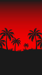 summer wallpaper with Palm Tree silhouette