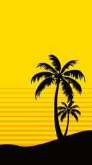 summer wallpaper with Palm Tree silhouette