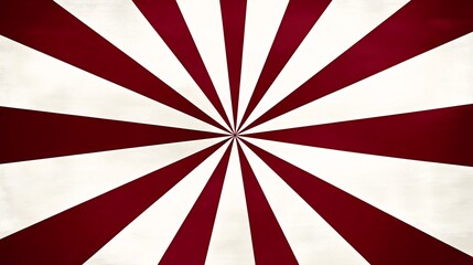 A radial design with alternating red and white stripes emanating outwards from the center. The background is a textured white, giving the pattern a vintage feel.
