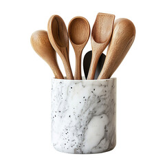 Marble utensils storage isolated on transparent background