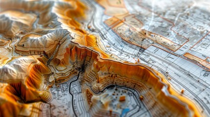 Drawing volumetric 3D map of the city, with lines streets