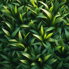 Obraz premium Lush green foliage with vibrant leaves creating a natural texture.