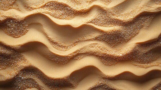 Abstract patterns of waves in golden sand under warm light.