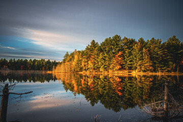 Michigan fall foliage reflection