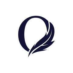 Letter O with signature logo design unique concept Premium Vector