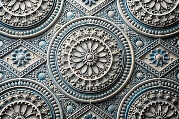 Vintage Blue Marine Geometric Pattern Seamless Design for Backgrounds and Textiles