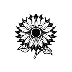 sunflower vector art silhouette illustration design 